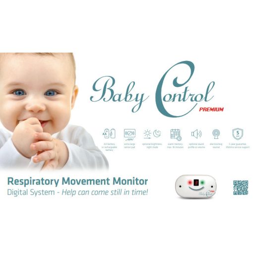 Baby Control Premium légzésfigyelő, extra nagy méretű érzékelőlappal
