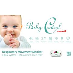    Baby Control Premium 2 légzésfigyelő,  2 extra nagy méretű érzékelőlappal